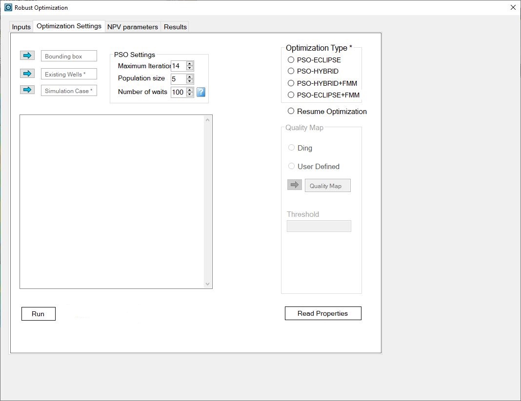 Optimization settings